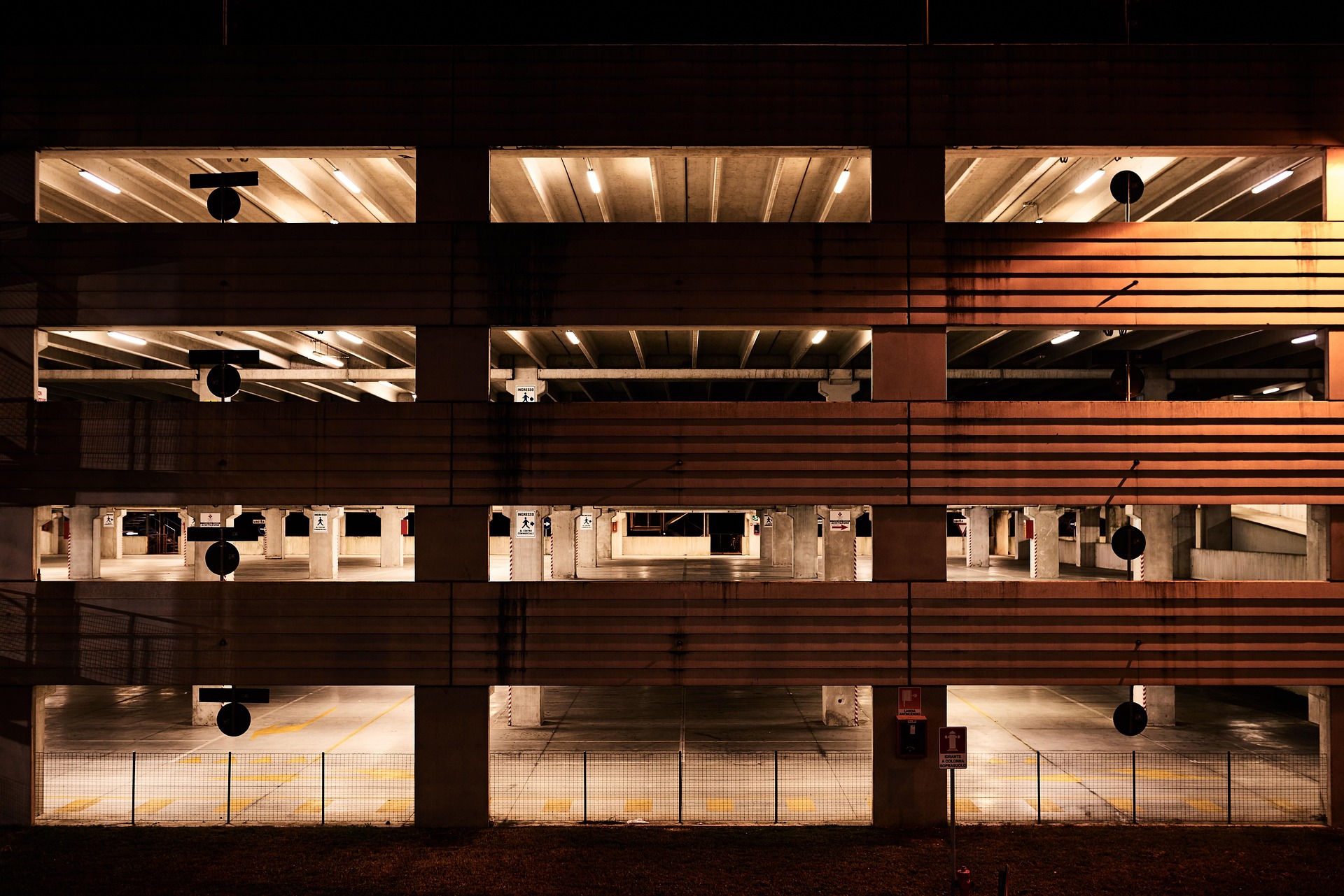 Empty lit interior space, natural light
